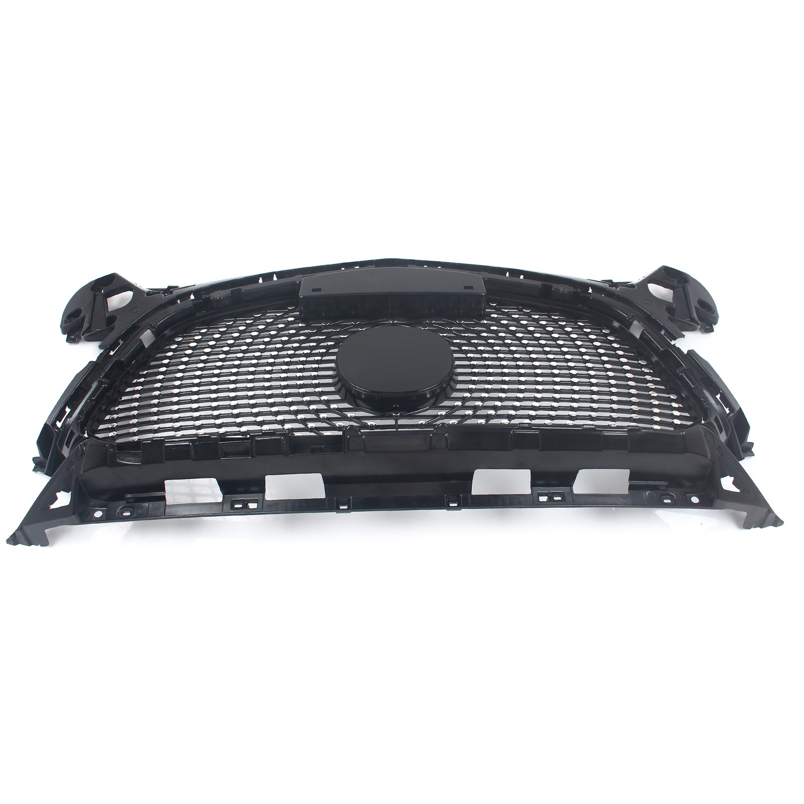 Front Bumper Upper Grille Diamond Style Grill Black For Mazda 3