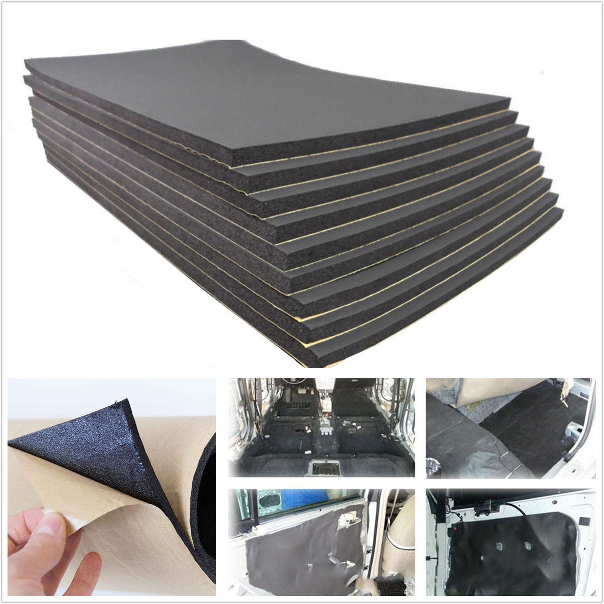 9 Sheets 30X50cm Car Roof/Door Sound Proofing Deadening Insulation Cell Foam 6mm eBay