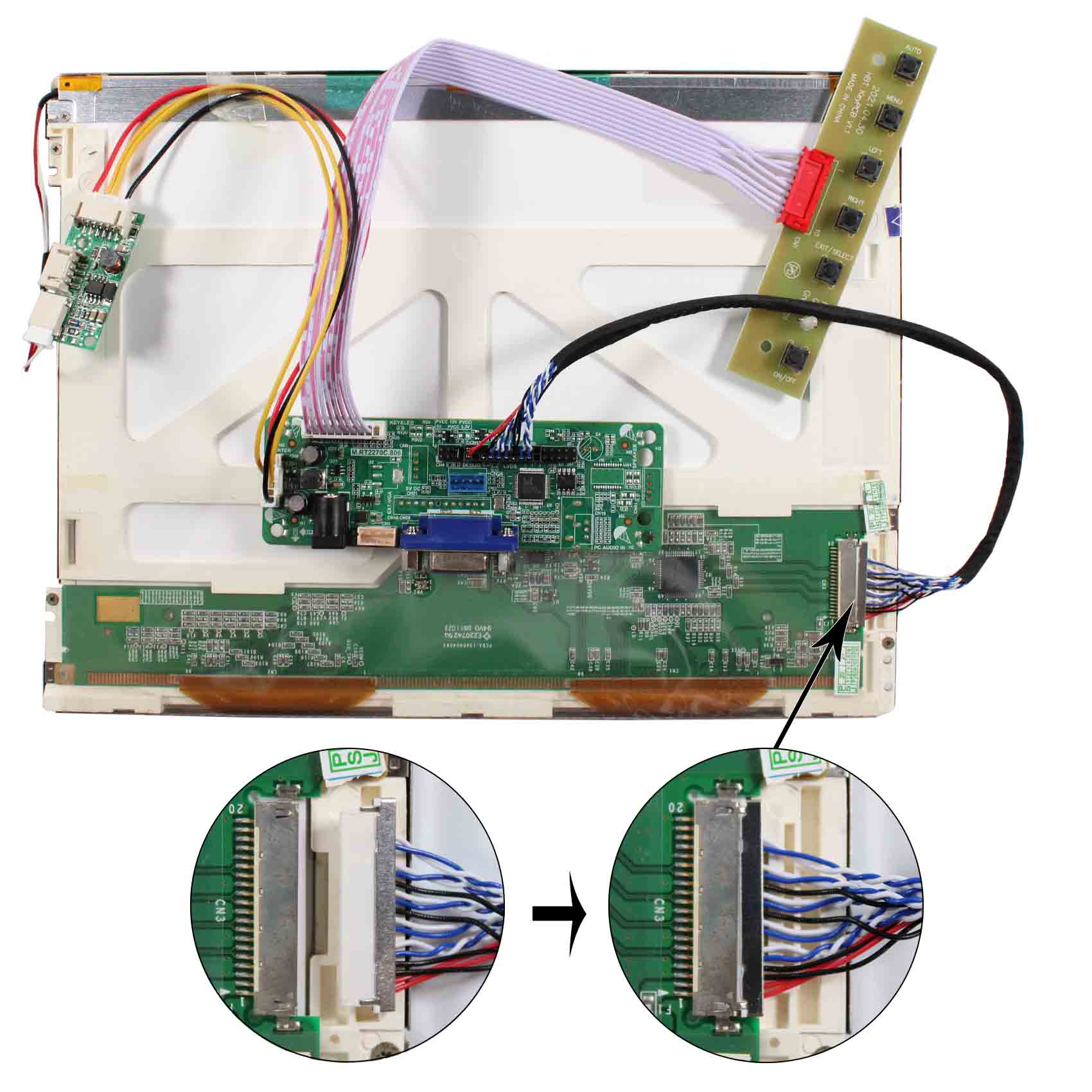 Scheda Controller LCD VSDISPLAY Per Schermo 10.4 Pollici G104X1 L04, DVI VGA, 1024x768