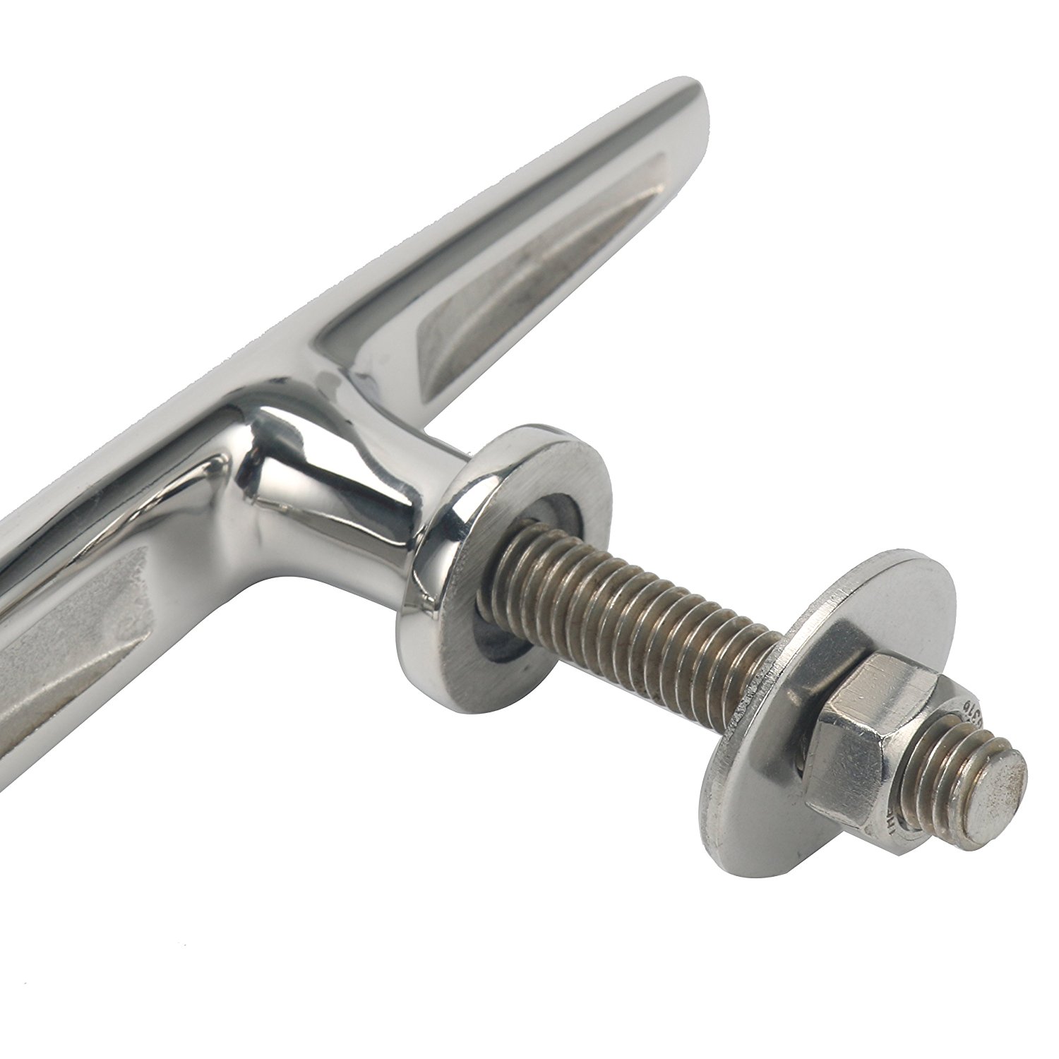 NEW 316 SS HEAVY DUTY 8/" STUD MOUNT CLEAT FOR MARINE BOAT MOORING ROPE TIE EAN