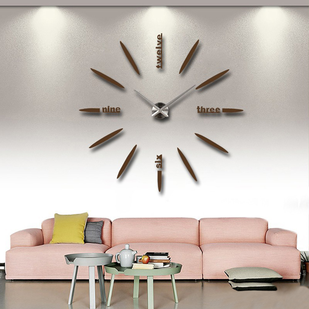 Details About Modern 3d Diy Wall Clock Kit Watch Acrylic Mirror Stickers Decals Home Office