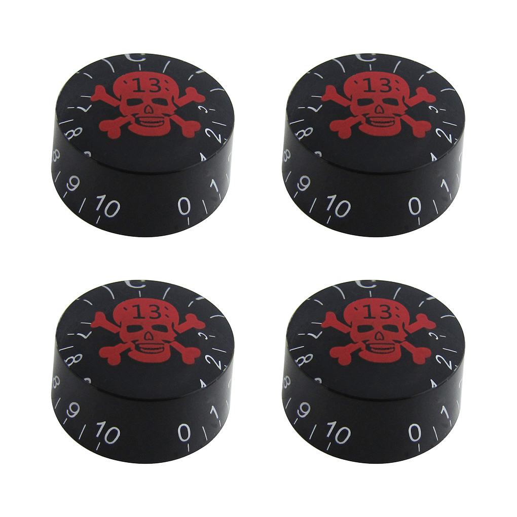 New 4pcs Black Guitar Speed Control Knobs with Skull Logo for LP SG ...