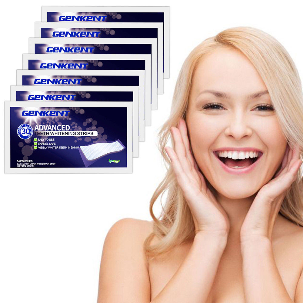 28 PCS 3D Whitening Strips Teeth White Strips Glamorous ...