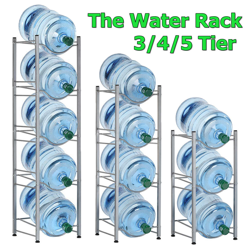 US 3/4/5 Tiers Water Bottle Rack Steel Storage Detachable Convenient