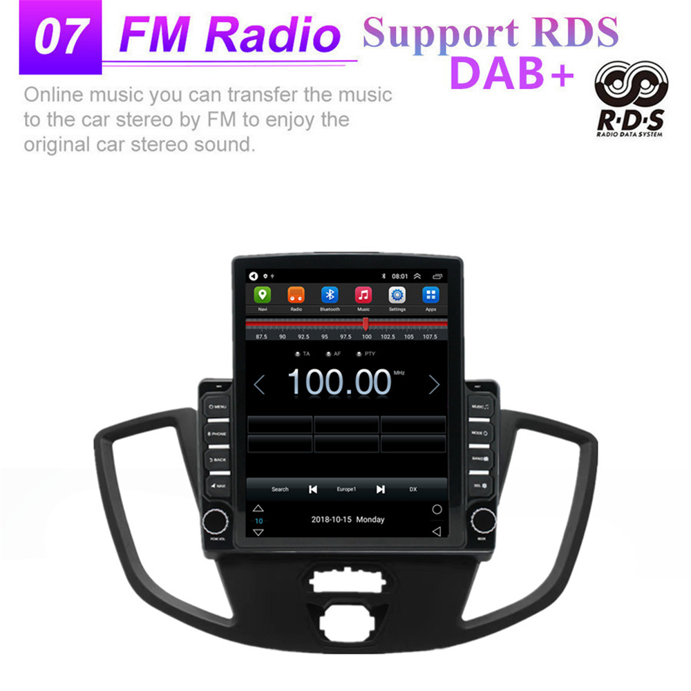 9 IPS Autoradio Pour Ford Transit Custom 2013-2020 DAB+BT RDS FM