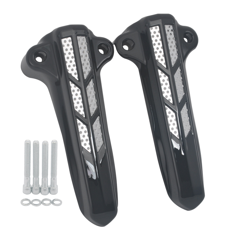 2x Black Front Fork Lower Leg Covers Slider for Harley Street Glide