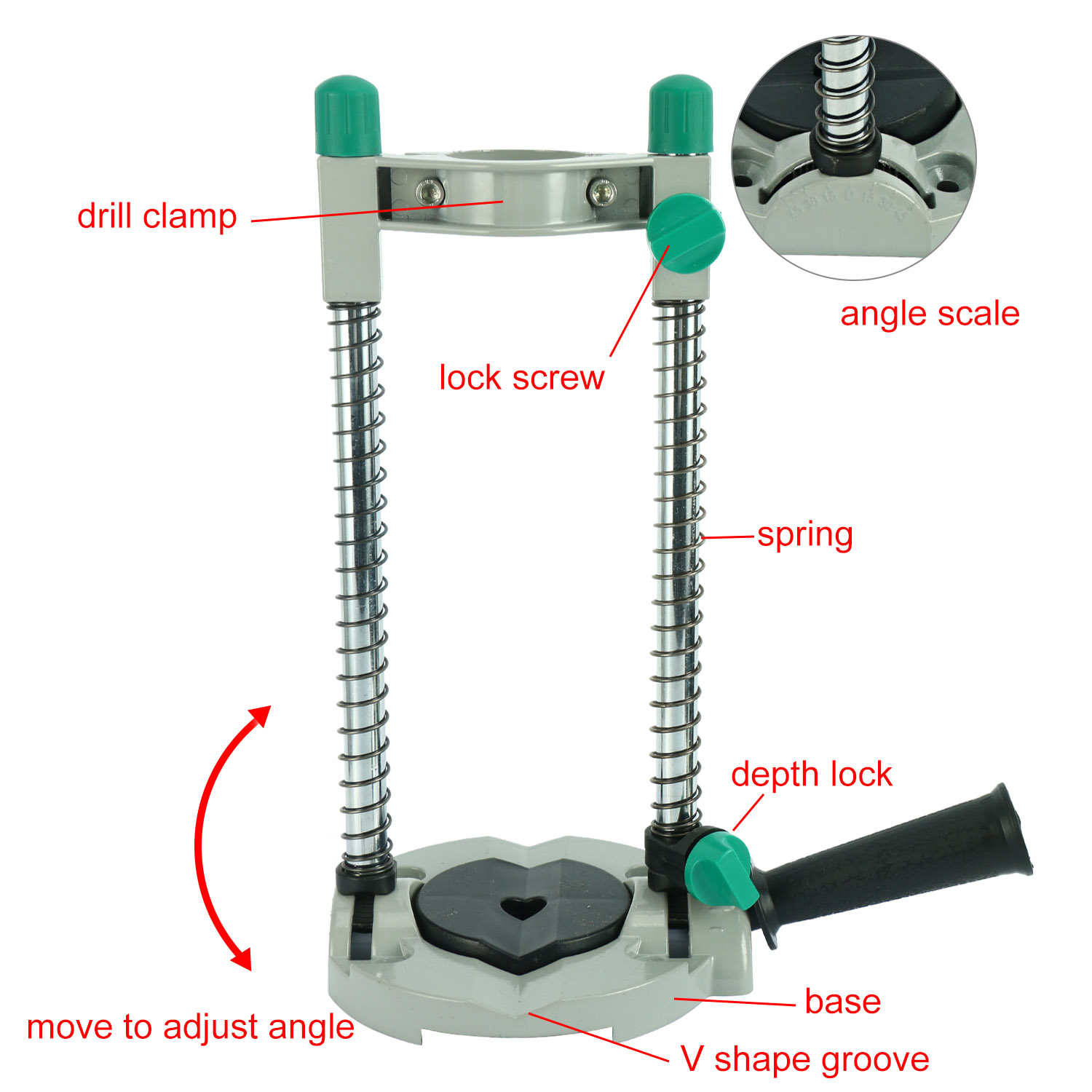 045 Degree Adjustable Angle Drill Stand Portable Drill Press Drill Guide Mobile 615200914622 eBay