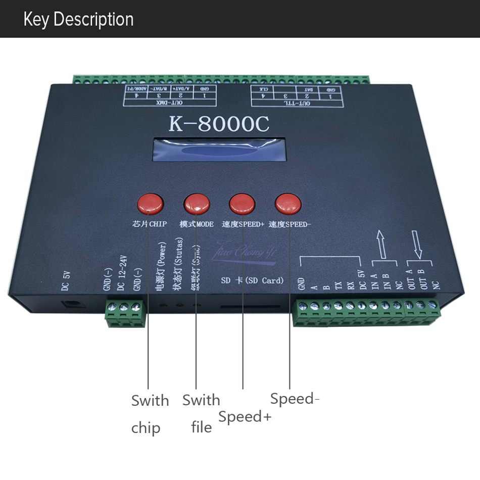 11日19時までフォントルロイ　kuwatec Ex8 DMXコンバータ DMX512 LED Pixel RGB Color K-8000C Controller DC5-24V For