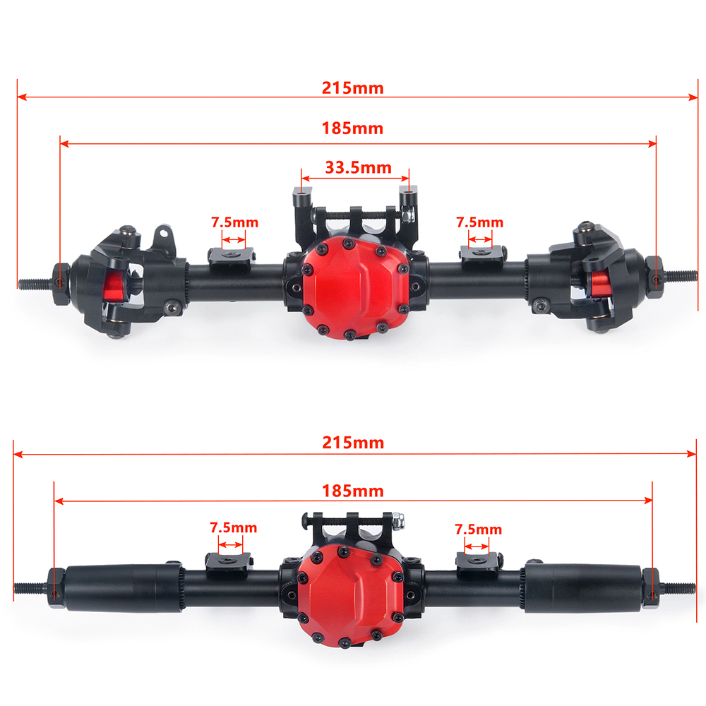 アキシャルscx10 1:10 RC Car Alloy Front Rear Axle Housing for Axial AR44 SCX10 II