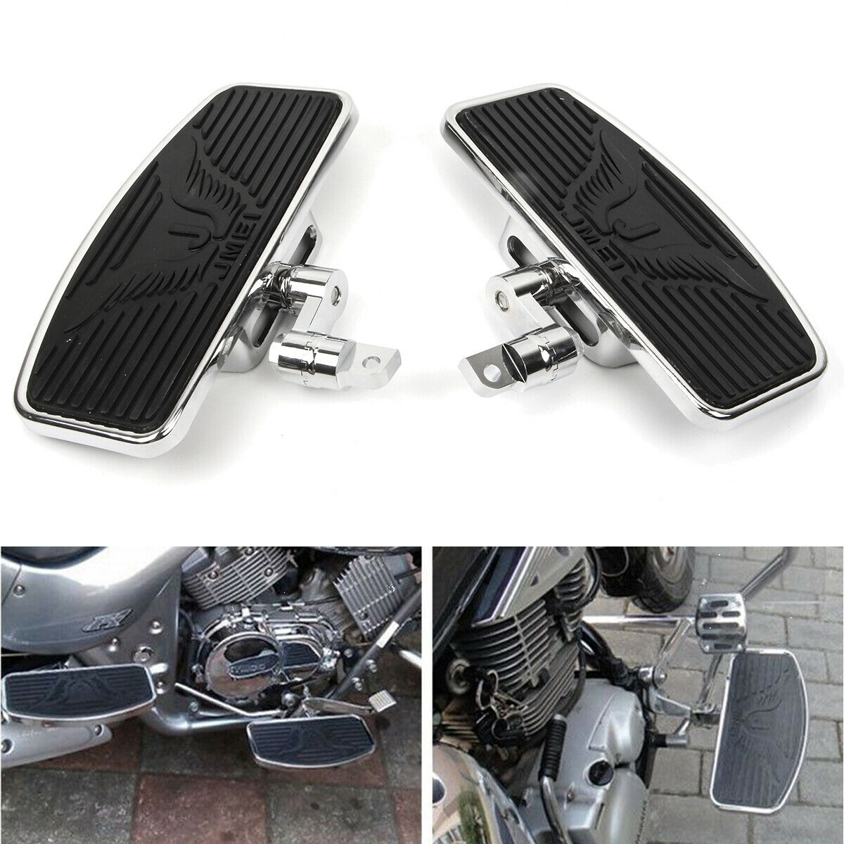 Motorcycle Footboards plating Foot pegs Footrest Footboards For 1986 Harley-Davidson Touring and Softail Models Dyna Sportster 883 1200 Chrome