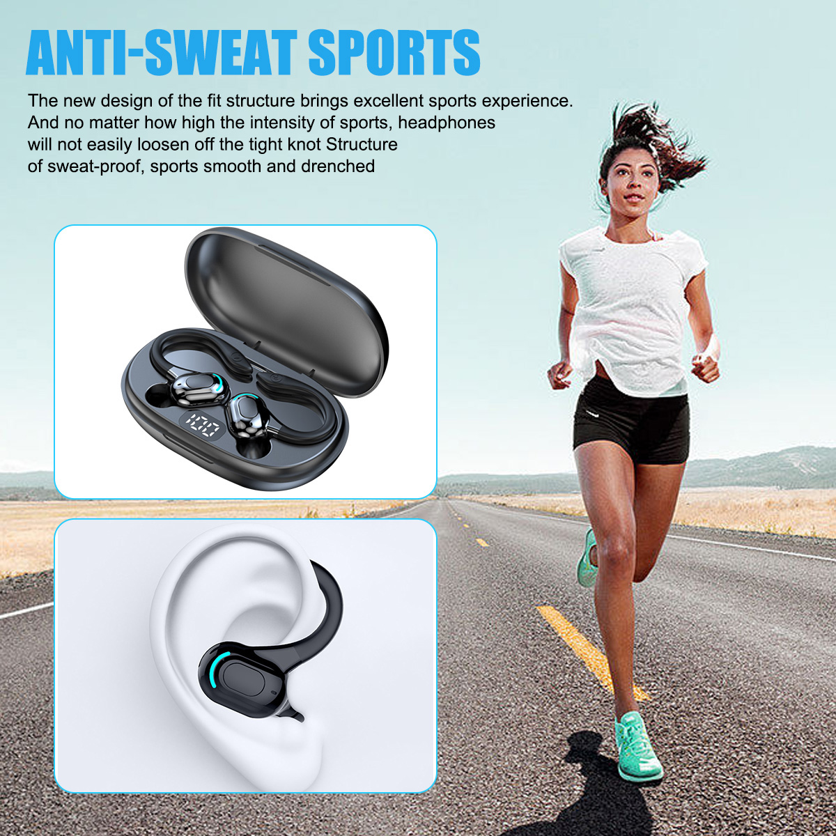 TWS Bluetooth 5.0 Headset Wireless Earphones Earbuds Sports Stereo Headphones