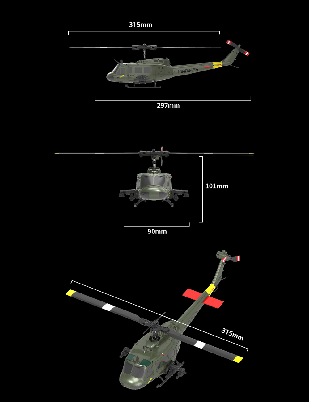 ラジコン　ヘリコプター　RC ERA C032 UH-1 Huey RC ERA C032 UH-1 Huey 6CH Gyro Stabilized RC Helicopter