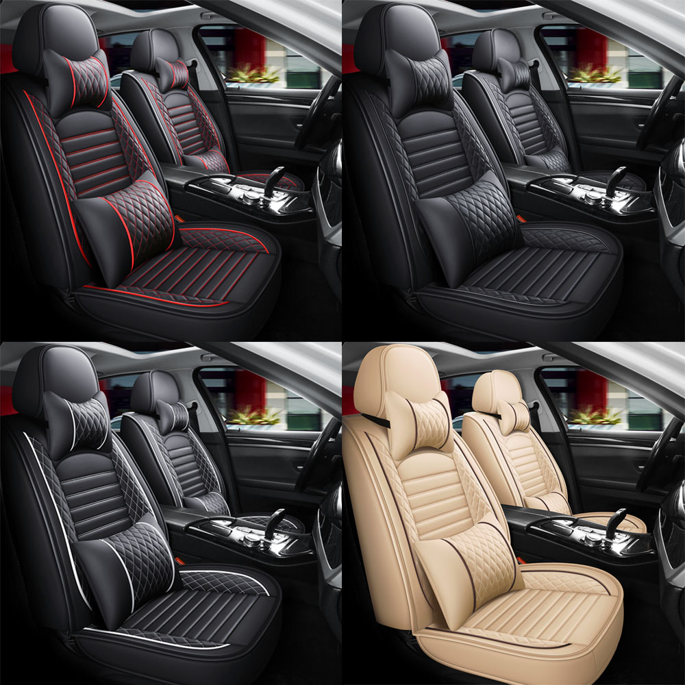 Luxury PU Leather Car Front Cover Cushon Seat Protector Full Surround
