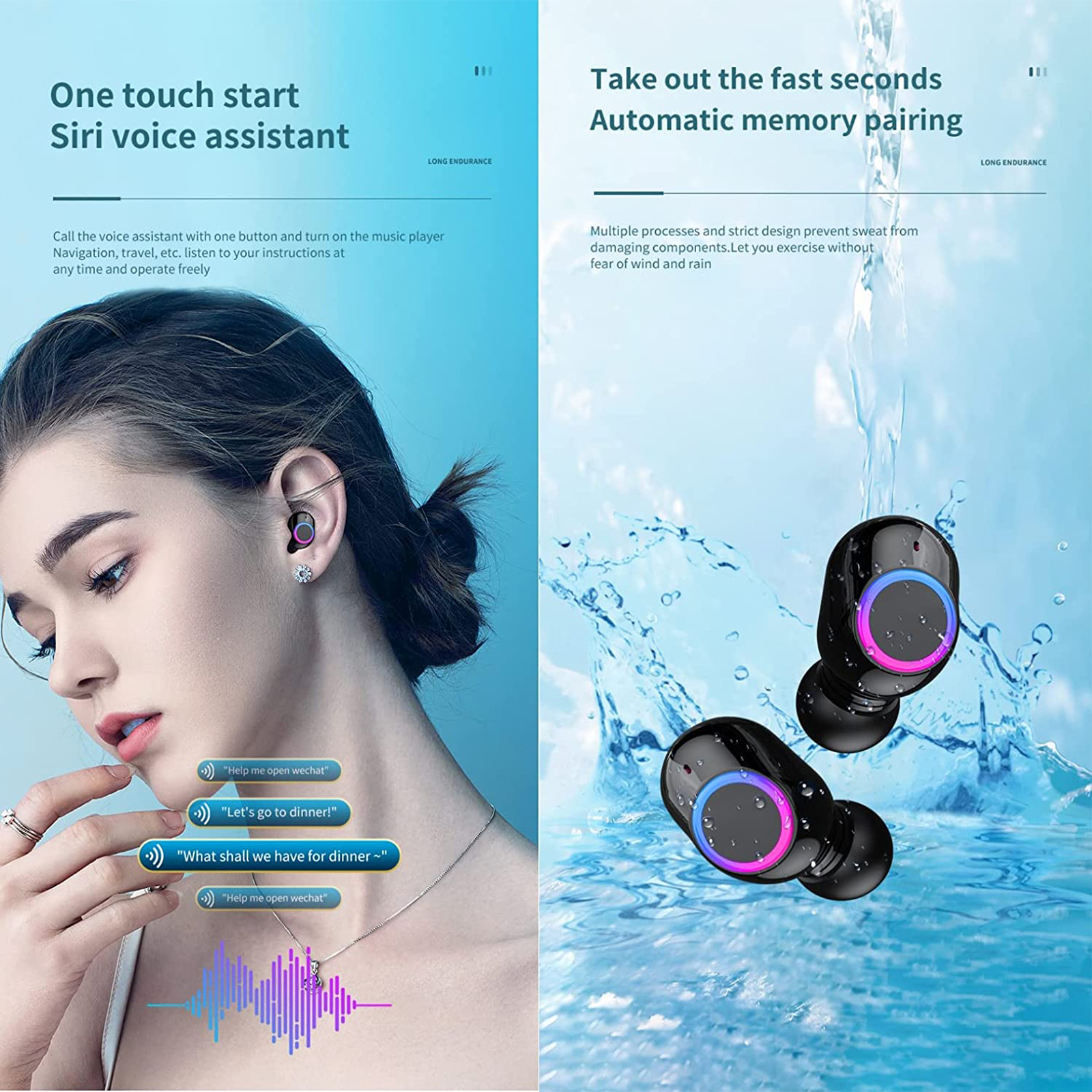 TWS Wireless Bluetooth Headphones Earphones Earbuds in-ear For iPhone Samsung