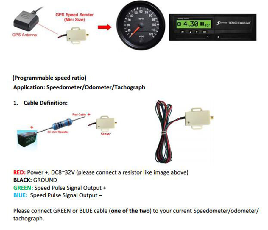 Car Motorcycle Speedometer Sensor Adapter White Mini Size ...