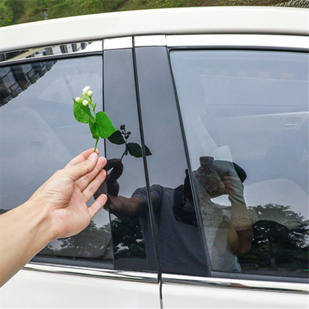AUXITO 6-Piece Window Pillar Post Trim Set – Gloss Black For 2006-2011 Mercedes ML350/ML500/ML550 W164