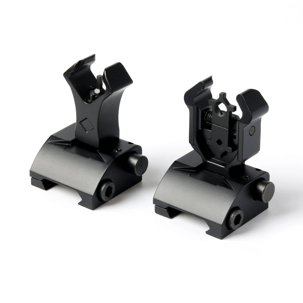 New Premium Tactical Aperture Flip Up Front Rear Diamond Iron Sights ...