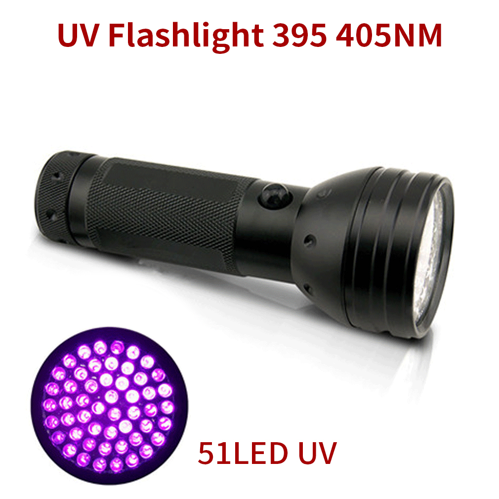 UV Ultra Violet 51 LED Flashlight Blacklight 395 nM Inspection Lamp Light Torch