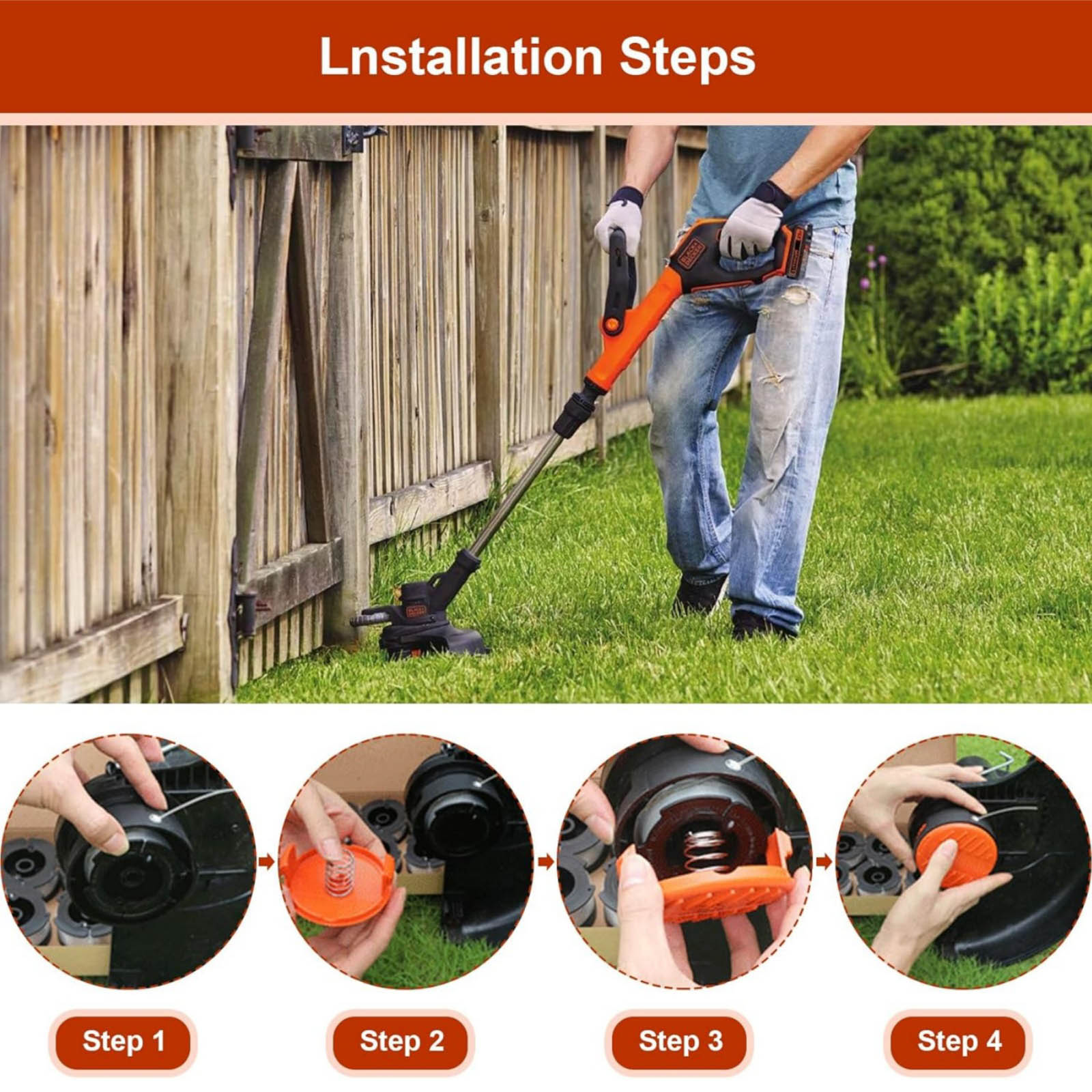 3-Pack Spool Cap & Spring For Black & Decker BEASE620 String Trimmer – Replacement Parts