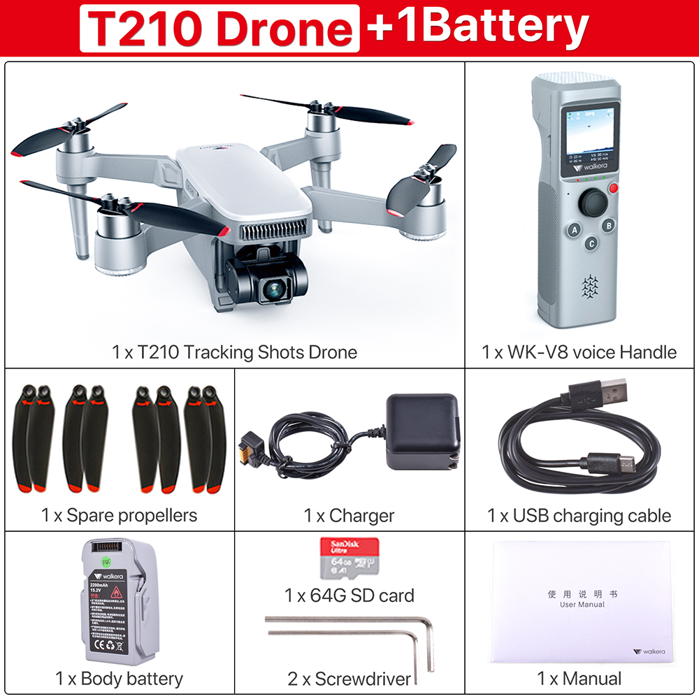 Walkera T210 Drone 4500KM GPS 4K FPV HD Camera Voice Control Quadcopter  Aircarft