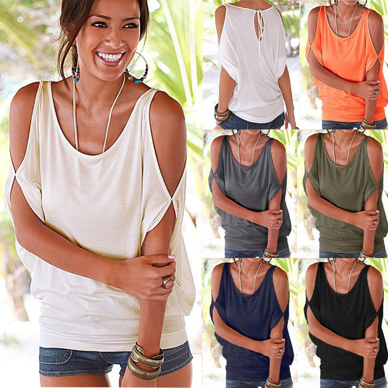 cold shoulder t shirt tops