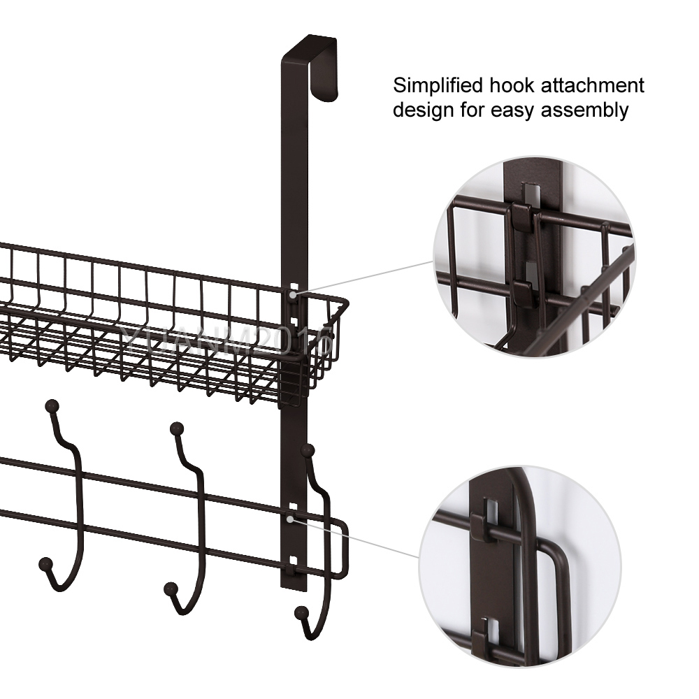 Over The Door 5 Hook Organizer Rack With Shelf for Coats, Hats, Robes, Towels 9780821715802 eBay