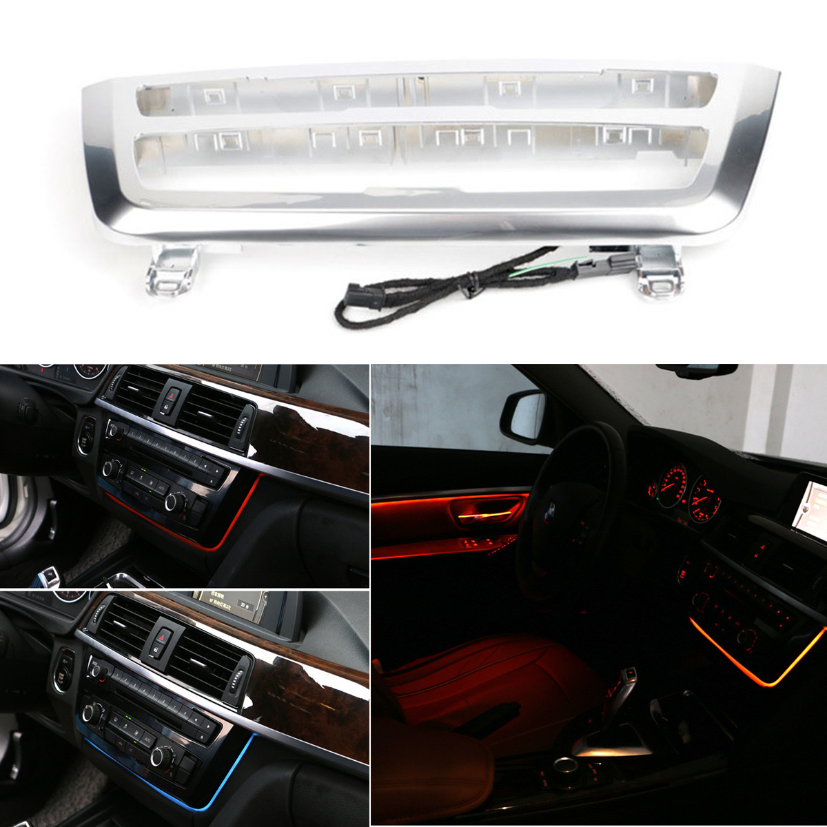 Orange Blue Car Stereo Radio Dash Decor Atmosphere Light For Bmw 3 4 Series F30 Ebay