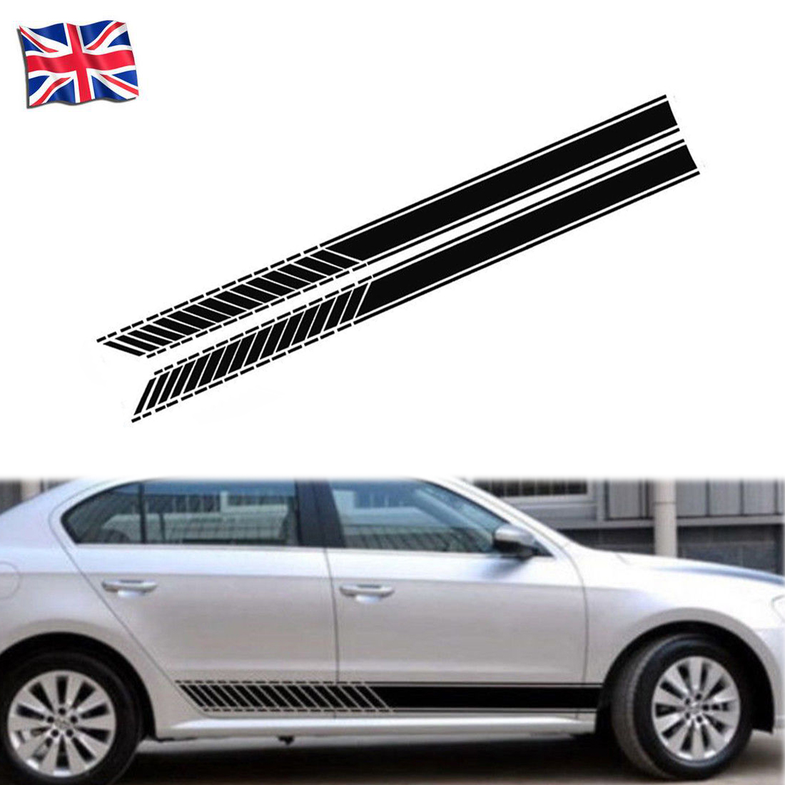 Pair Car Racing Stripe Lower Door Panel Decals for LAVIDA Vinyl Side Sticker