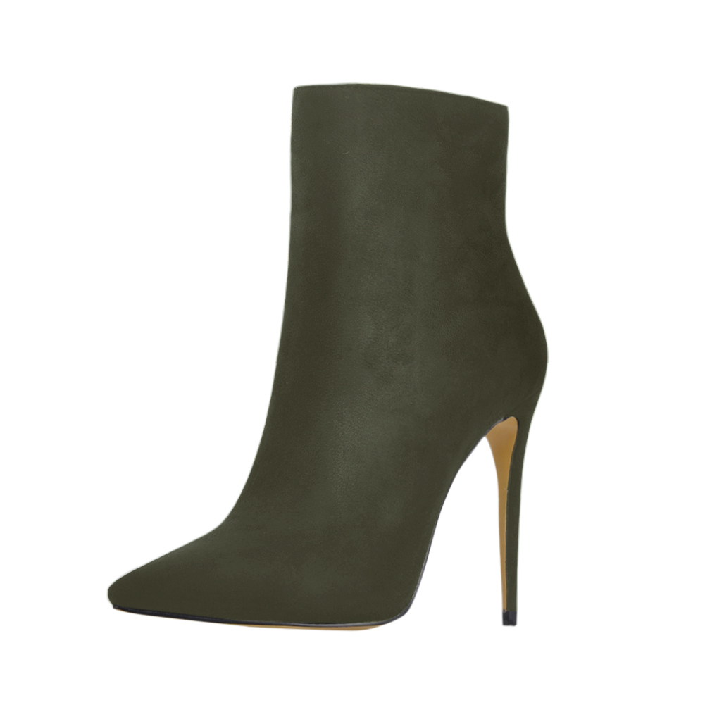 black suede ankle boots with pointed toe