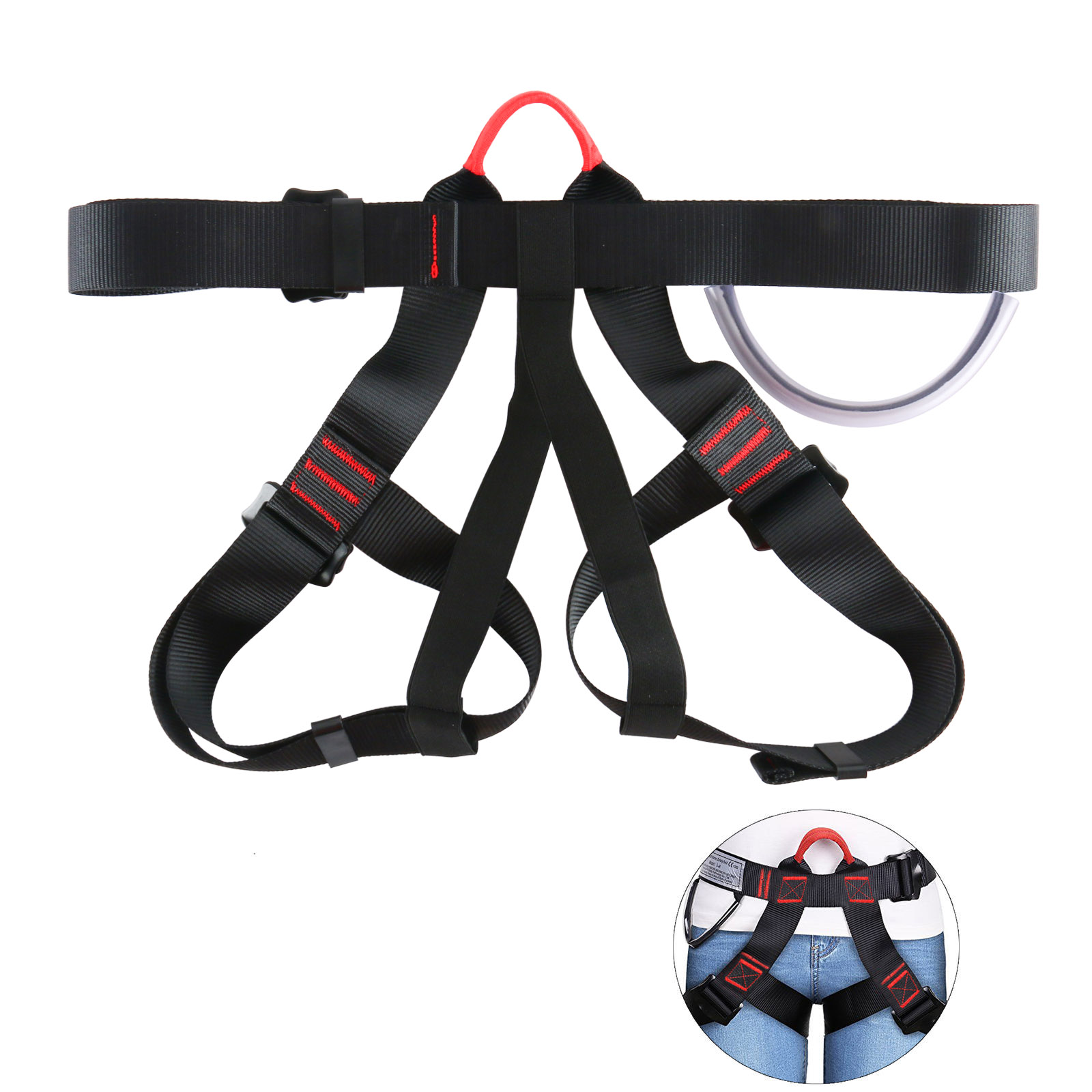 Safety Belt Rescue Safety Belt Outdoor Safety Strap Fire Safety Harness Fireproof Firefighters Climbing Belt Nylon Anti‑Falling Strap Outdoor Safety Equipment Safety Harness Kits 