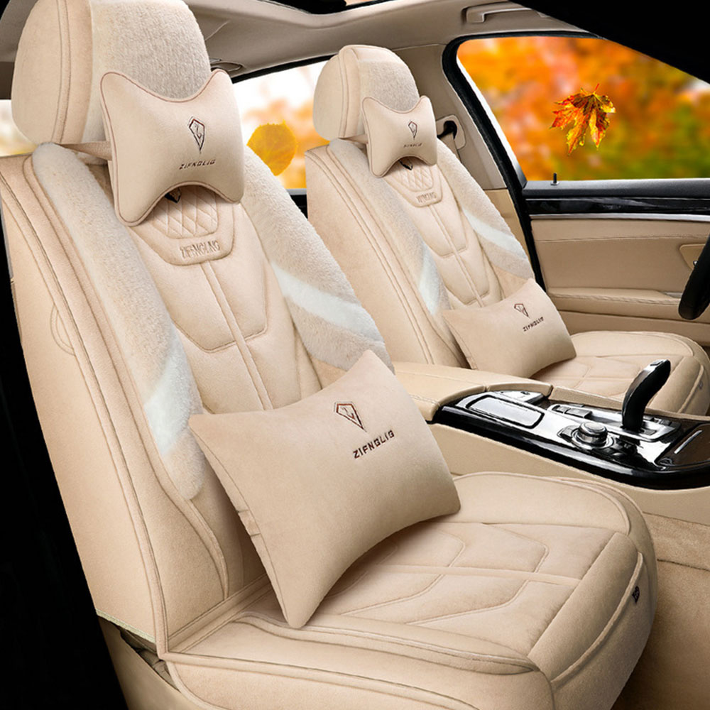 Luxury Winter Plush Car Seat Covers Universal 5 Seat Cushions Full