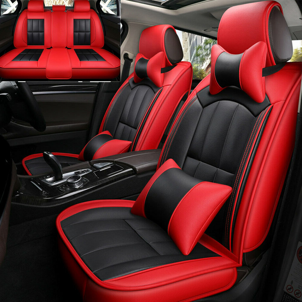 US Red Car PU Leather Seat Covers Comfortable Cushion
