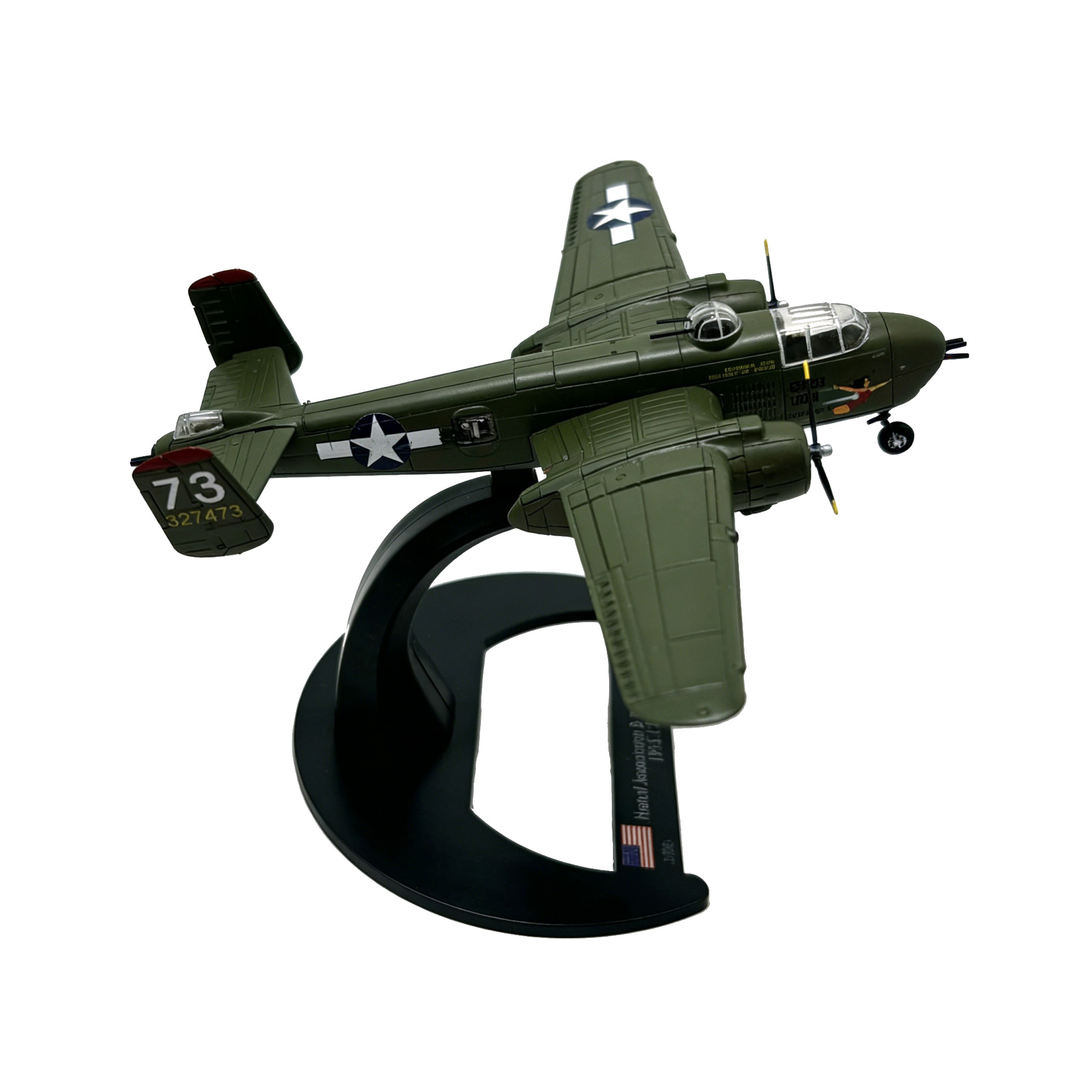 WWII US Air Force B-25 Mitchell Bomber Model 11cm Diecast Alloy