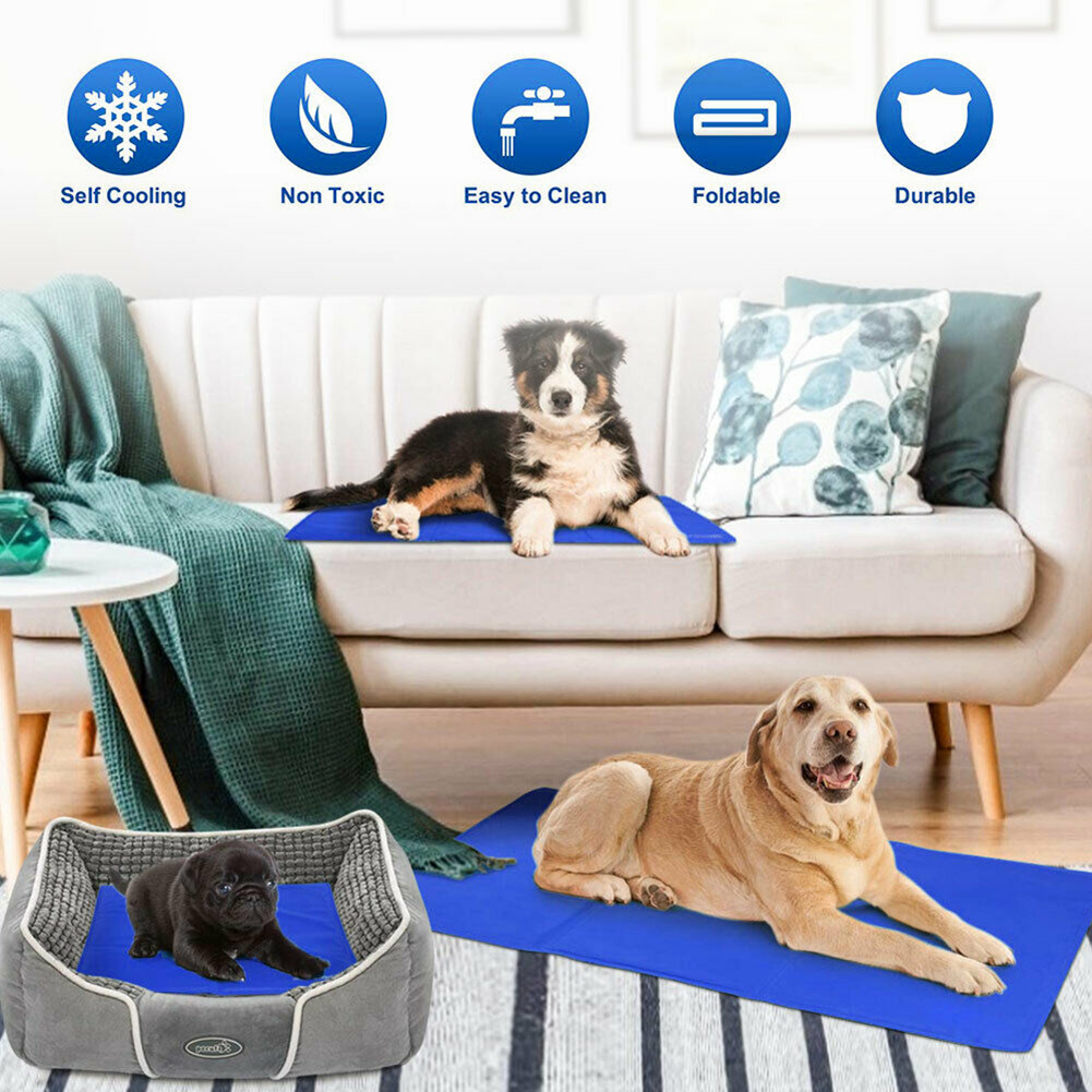 GEL COOLING MAT FOR DOG CAT PET SELF COOLING PILLOW HOT WEATHER LARGE BED NEW.