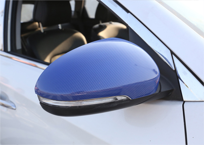 For Hyundai Tucson 2015-2021 Blue Carbon Fiber Rear View Side Mirror