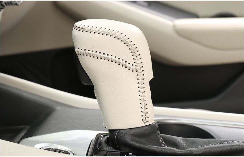 Gray Leather Gear Shift Knob Shifter Lever Trim Fit For Nissan Altima