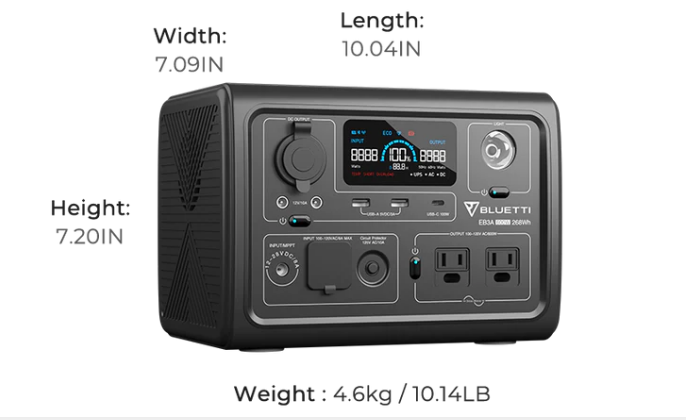 BLUETTI EB3A 600W 268Wh Portable Power Station Refurbished for