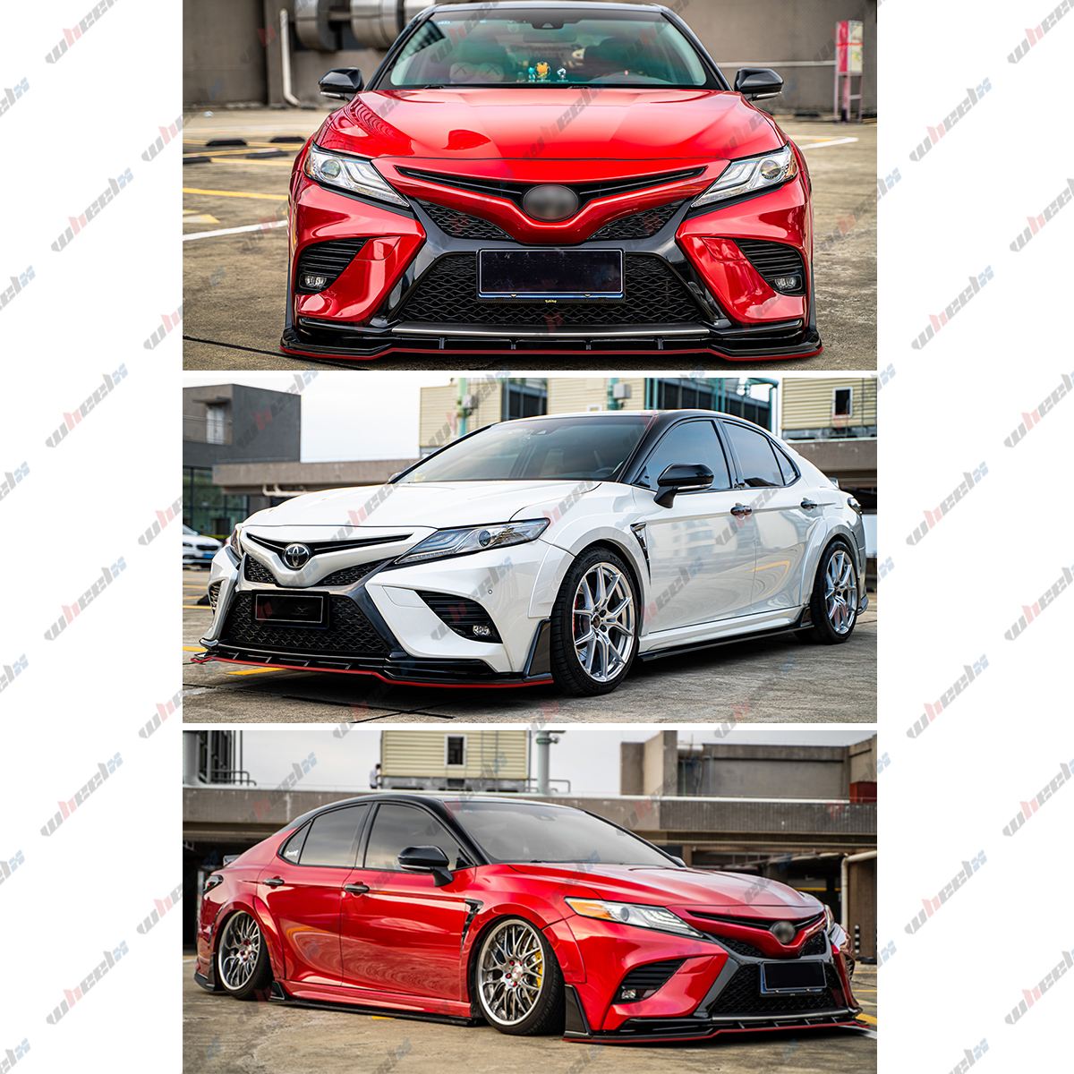 Yofer V2 Style Painted Black Front Bumper Lip Splitter For 2018-2023 Camry SE XSE