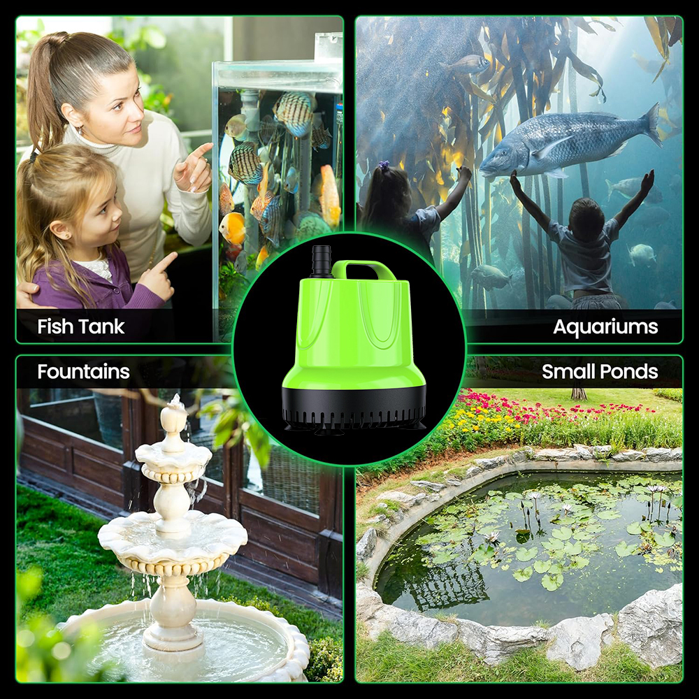 Submersible Water Pump 350L/H 600L/H – Multi-Use For Pond, Pool, Aquarium, Fountain – 110V, 5.9ft Cord