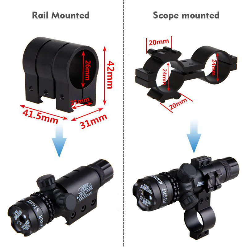 Gewehr Taschenlampen Jagd Fackel Lampe Grüner Dot Laser Mit Schienen Berg