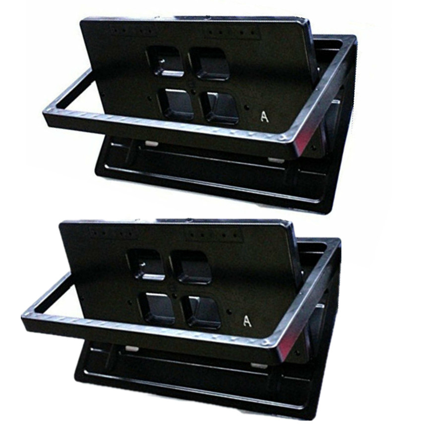 2 Set HideAway Shutter Cover Up Electric Stealth License Plate Frame w