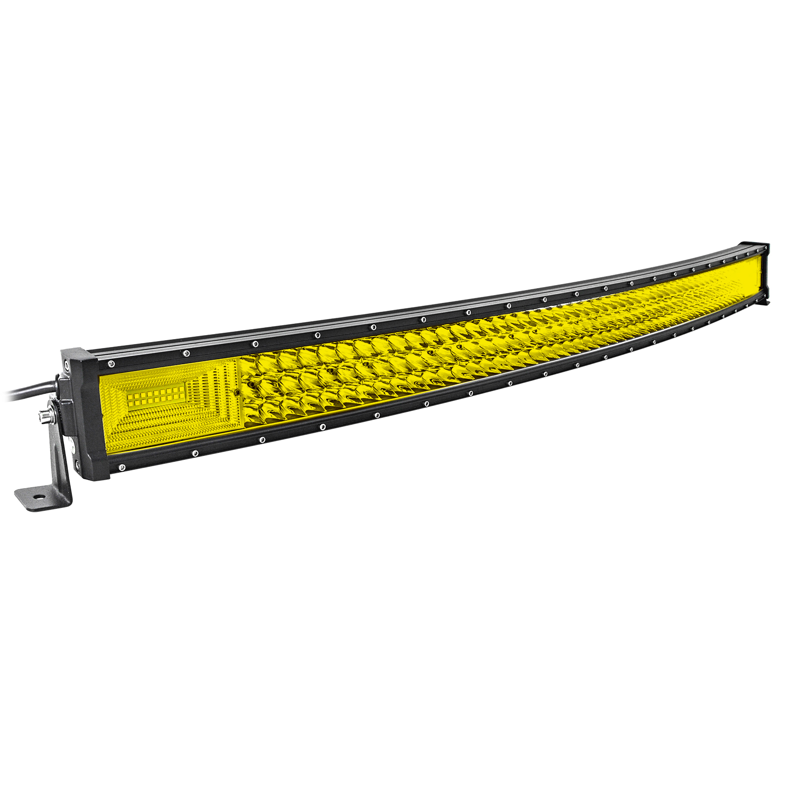 3 Rows Curved 22 32 42 52 inch Yellow LED Work Light Bar Combo Offroad Car  12V