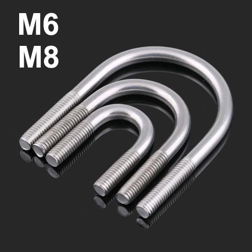 304 Stainless Steel U Bolts M6/M8 Round Bend UBolt Clamp Pipe Diameter