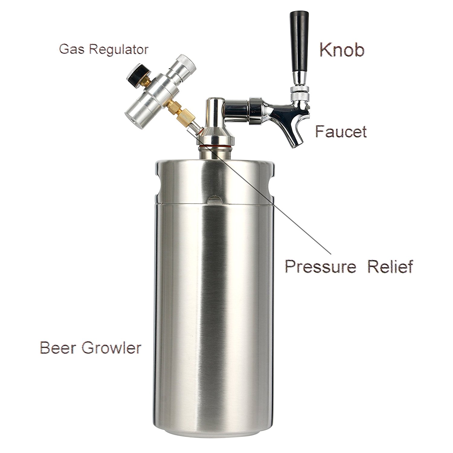 Mini CO2 Regulator 128 Oz Keg System Kegerator Homebrew Beer Dispensor
