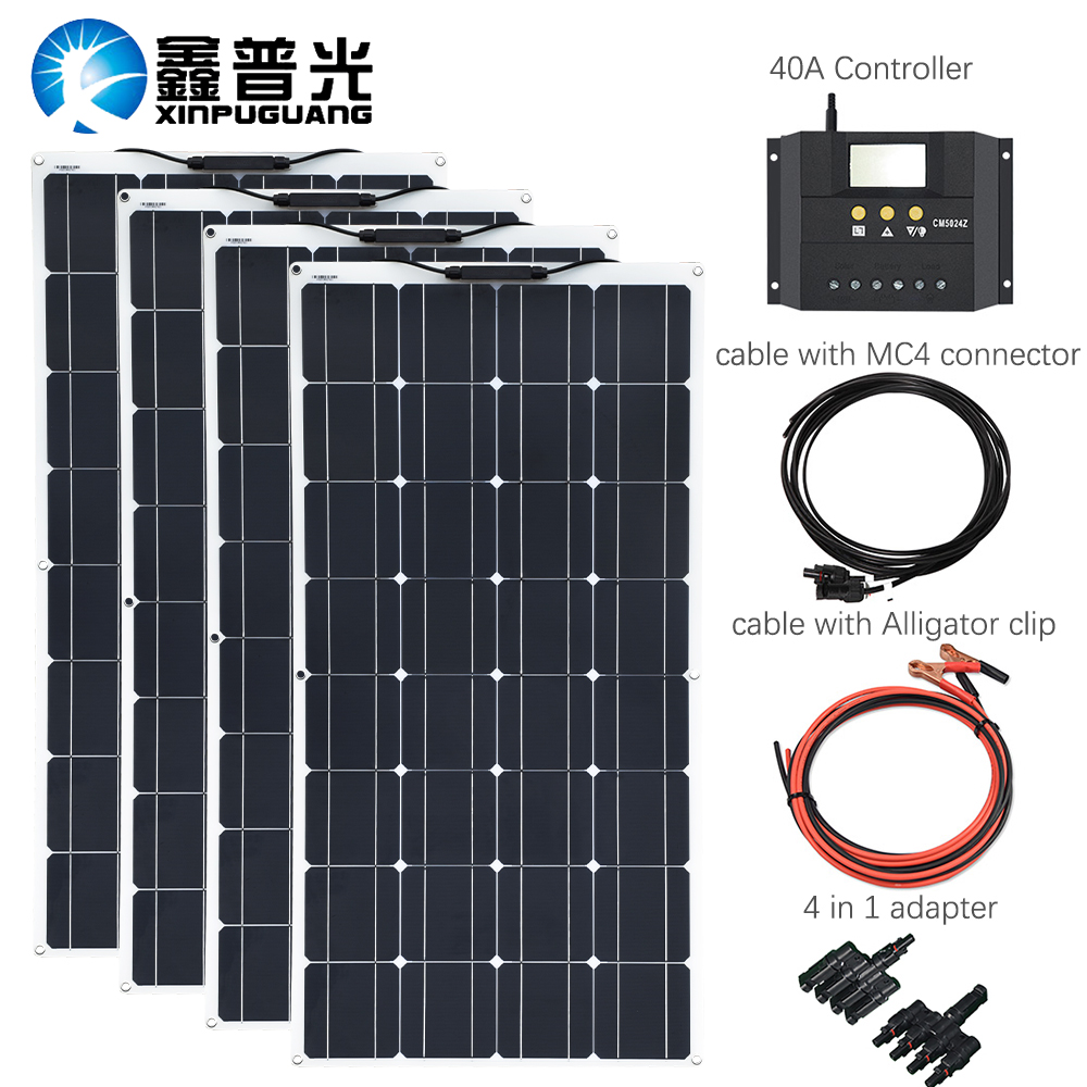 flexible 400W Solar Panel Solar Kits system+40A controller for Home