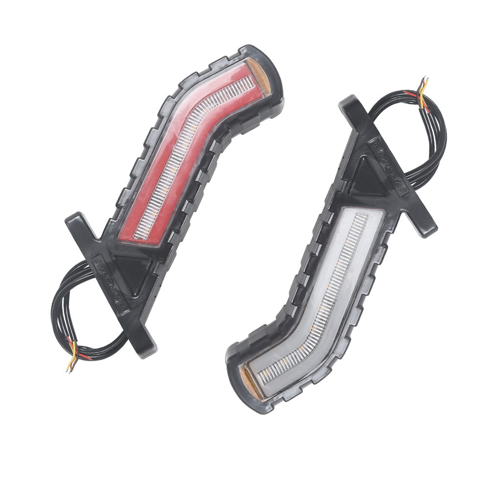 2X LED Side Marker Lights With Flowing Turn Signal - Red/White/Amber For Trucks & Lorries