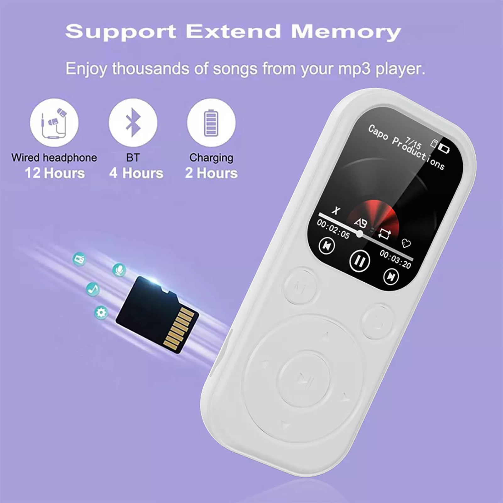 32GB MP3 Player Supports APE/FLAC Bluetooth 5.4 1.8