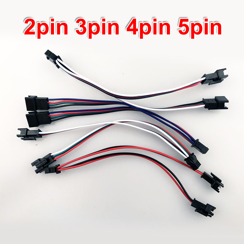 10 Pairs SM 2-Pin Plug Silicone Wire 100MM for 5050 RGBW RGBWW LED Strip Light