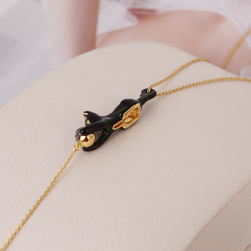 Kate spade discount black cat necklace