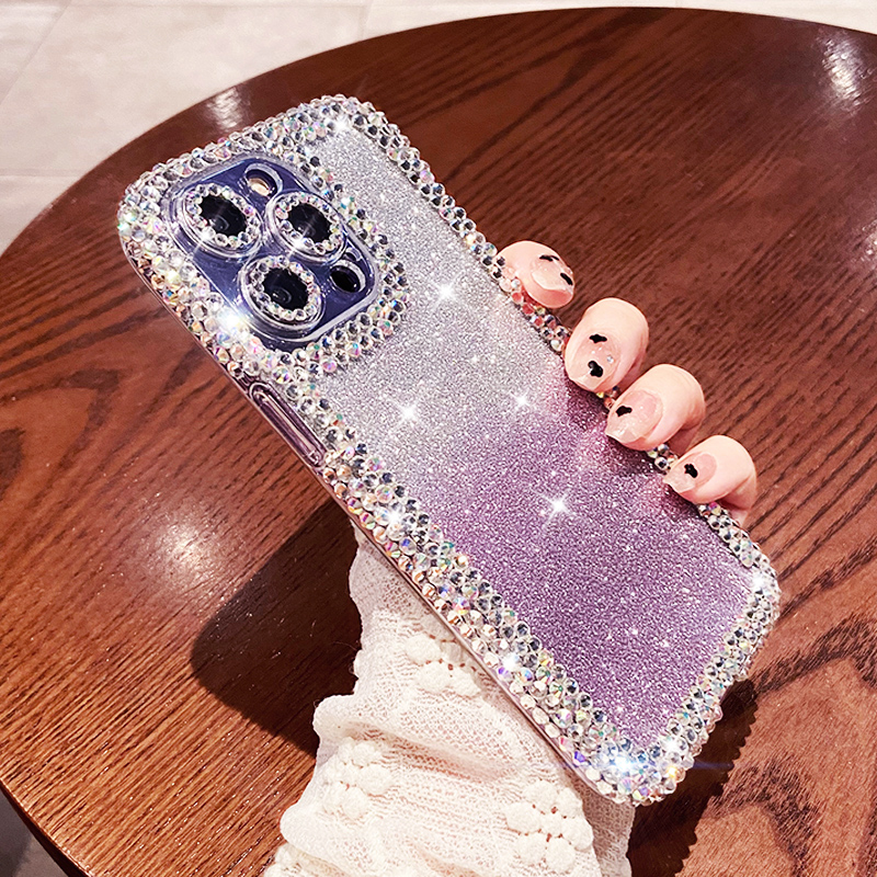 For iPhone 14 13 Pro Max 12 11 XR Sparkle Bling Star Crystal Clear